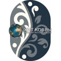 Российский ковер  овальный Platinum t621 голубой бирюзовый
